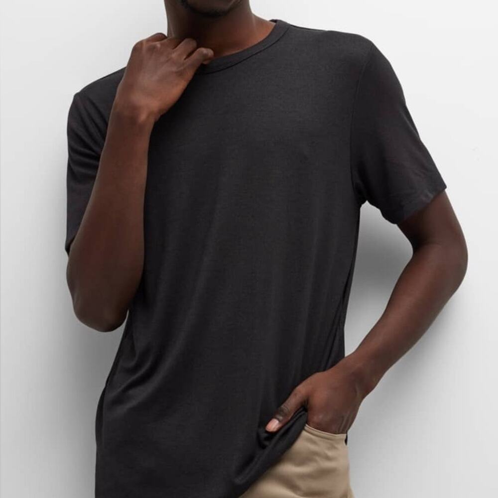 Theory Ryder Modal Jersey T-Shirt Black Multi Grey Size S